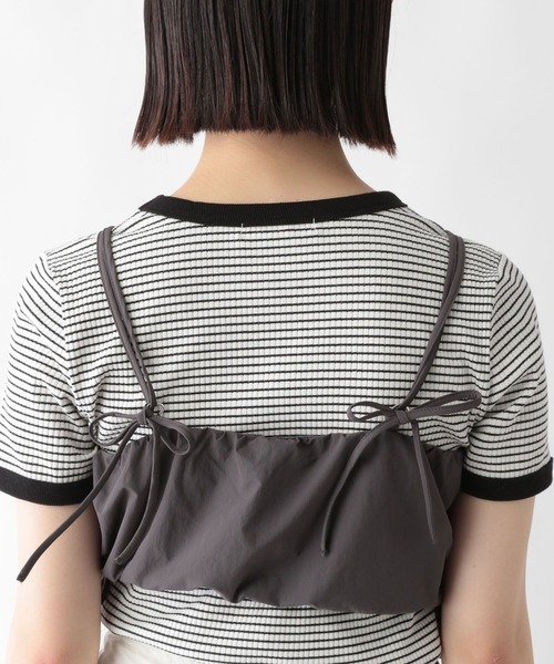 RAGEBLUE（レイジブルー）の「サイドリボン/ジップナイロンビスチェ（ベスト・レディース・グレー/オリーブ・FREE）」の14枚目の写真