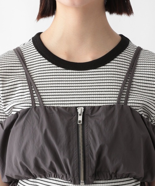 RAGEBLUE（レイジブルー）の「サイドリボン/ジップナイロンビスチェ（ベスト・レディース・グレー/オリーブ・FREE）」の13枚目の写真