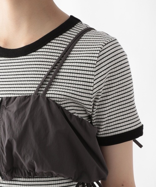 RAGEBLUE（レイジブルー）の「サイドリボン/ジップナイロンビスチェ（ベスト・レディース・グレー/オリーブ・FREE）」の12枚目の写真