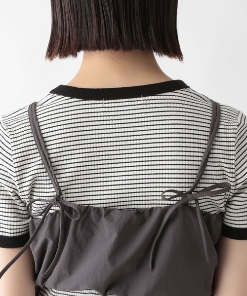 RAGEBLUE（レイジブルー）の「サイドリボン/ジップナイロンビスチェ（ベスト・レディース・グレー/オリーブ・FREE）」の9枚目の写真