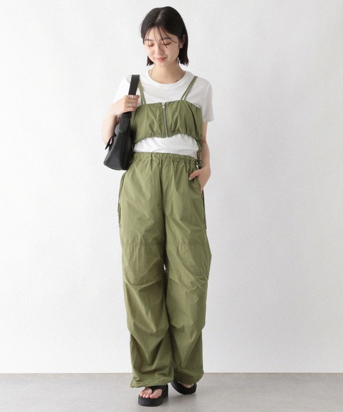 RAGEBLUE（レイジブルー）の「サイドリボン/ジップナイロンビスチェ（ベスト・レディース・グレー/オリーブ・FREE）」の3枚目の写真