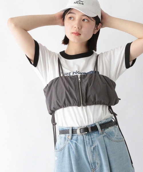 RAGEBLUE（レイジブルー）の「サイドリボン/ジップナイロンビスチェ（ベスト・レディース・グレー/オリーブ・FREE）」の22枚目の写真