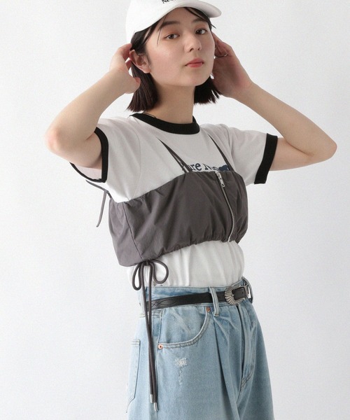 RAGEBLUE（レイジブルー）の「サイドリボン/ジップナイロンビスチェ（ベスト・レディース・グレー/オリーブ・FREE）」の21枚目の写真