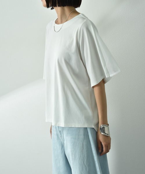 INTERPLANET（インタープラネット）の「袖フレアーメッシュプルオーバー（Tシャツ/カットソー・レディース・ブラック/オフホワイト/ブルー・FREE）」の19枚目の写真