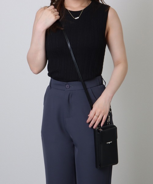 Lace Ladies(レースレディース)の「パールモチーフ付き スクエア ウォレット バッグ(ショルダーバッグ・レディース・ブルー/ブラック/ブラウン/ピンク/グリーン・FREE)」の9枚目の写真