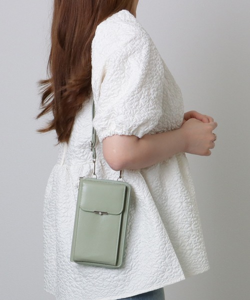 Lace Ladies(レースレディース)の「パールモチーフ付き スクエア ウォレット バッグ(ショルダーバッグ・レディース・ブルー/ブラック/ブラウン/ピンク/グリーン・FREE)」の20枚目の写真