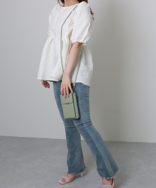 Lace Ladies(レースレディース)の「パールモチーフ付き スクエア ウォレット バッグ(ショルダーバッグ・レディース・ブルー/ブラック/ブラウン/ピンク/グリーン・FREE)」の22枚目の写真