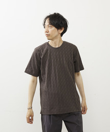 ジオメトリックジャガードクルーネックTシャツ
