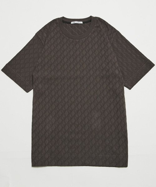 MEN'S MELROSE（メンズメルローズ）の「ジオメトリックジャガードクルーネックTシャツ（Tシャツ/カットソー・メンズ・ミント/チャコールグレー/ホワイト・3/2/4）」の14枚目の写真