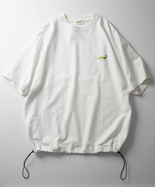 Labordi（ラボード）の「ビッグシルエット ワンポイント刺繍 ドロストTシャツ カットソー ユニセックス（Tシャツ/カットソー・メンズ・ブラック/ホワイト/ネイビー/杢グレー・M/L）」の11枚目の写真