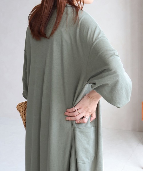 Social GIRL（ソーシャルガール）の「接触冷感ロングカーデ（カーディガン/ボレロ・レディース・カーキ/グレイッシュベージュ/ブルー/ブラック・M）」の8枚目の写真