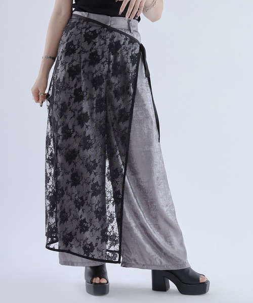 セール】レーススパンコールラップスカート（スカート）｜Ellno de