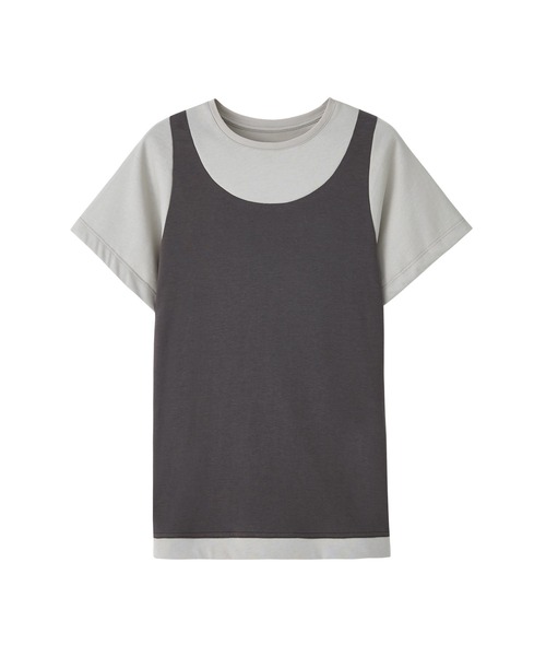 tageechita(タジチタ)の「【tageechita】レイヤードライク 配色Tシャツ(Tシャツ/カットソー・レディース・グレー/ブラック・S/M/L)」の11枚目の写真