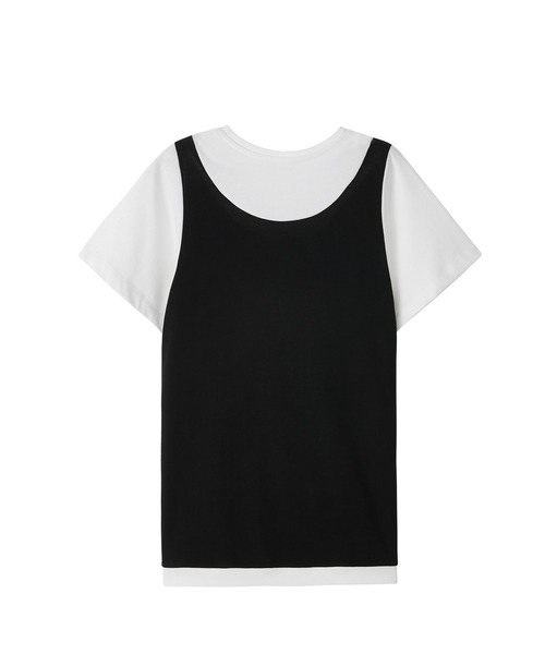 tageechita(タジチタ)の「【tageechita】レイヤードライク 配色Tシャツ(Tシャツ/カットソー・レディース・グレー/ブラック・S/M/L)」の8枚目の写真