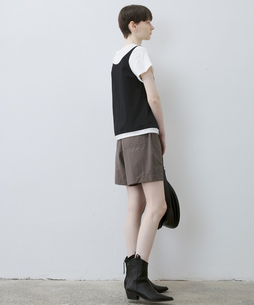 tageechita(タジチタ)の「【tageechita】レイヤードライク 配色Tシャツ(Tシャツ/カットソー・レディース・グレー/ブラック・S/M/L)」の13枚目の写真