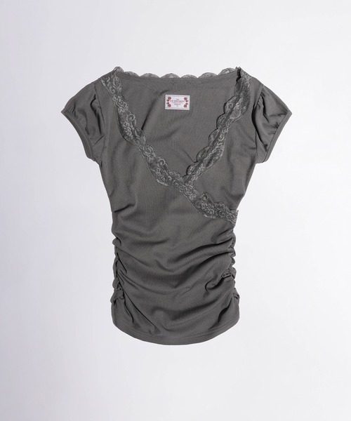 SCULPTOR（スカルプター）の「Lace Trim Wrap Tee/レーストリム