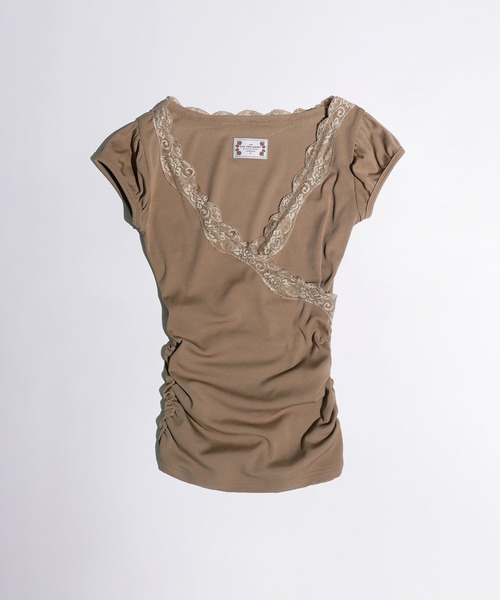 SCULPTOR（スカルプター）の「Lace Trim Wrap Tee/レーストリム