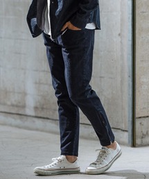 mp12519-stretch slub denim hem zip pants デニムパンツ