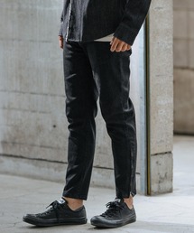 mp12519-stretch slub denim hem zip pants デニムパンツ