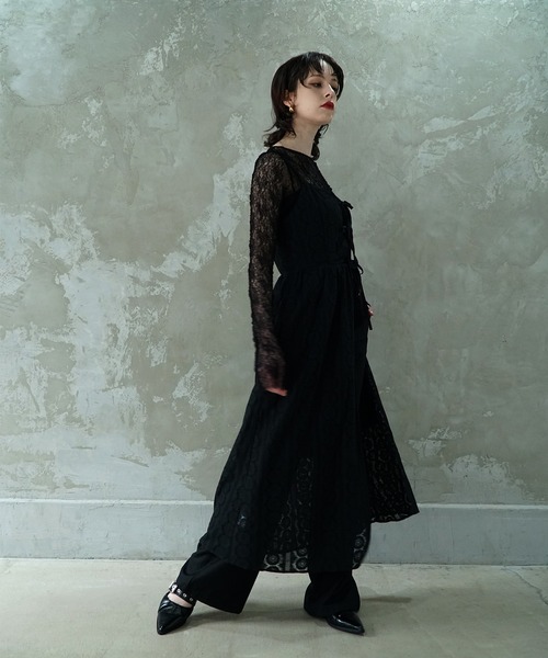 aimoha(アイモハ)の「【moyo】シアーレースキャミソールワンピース (SS)(ワンピース・レディース・ブラック・FREE)」の4枚目の写真