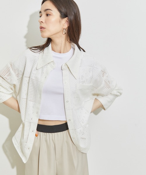 le cercle ADAM ET ROPE'(ルセルクルアダムエロペ)の「パネルレース羽織シャツ(シャツ/ブラウス・レディース・ブラック/ホワイト/クリーム・FREE)」の5枚目の写真