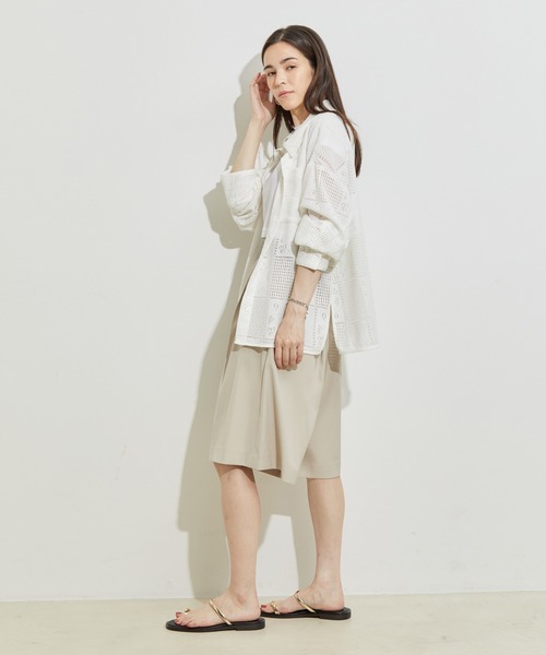 le cercle ADAM ET ROPE'(ルセルクルアダムエロペ)の「パネルレース羽織シャツ(シャツ/ブラウス・レディース・ブラック/ホワイト/クリーム・FREE)」の8枚目の写真