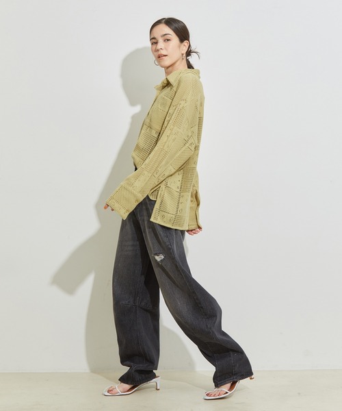 le cercle ADAM ET ROPE'(ルセルクルアダムエロペ)の「パネルレース羽織シャツ(シャツ/ブラウス・レディース・ブラック/ホワイト/クリーム・FREE)」の13枚目の写真