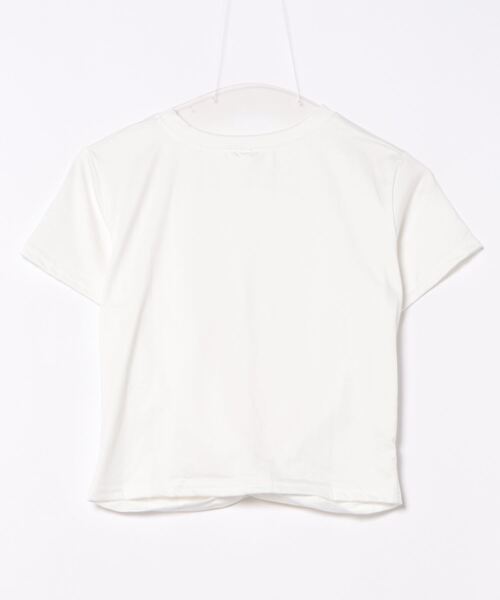 COMON+(コモンプラス)の「フロントクロスショートTシャツ(Tシャツ/カットソー・レディース・ブラック/ホワイト・L/M)」の3枚目の写真