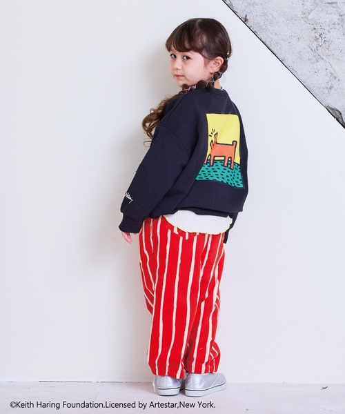 Keith Haring(キース・ヘリング)の「【Keith Haring /キースへリング】別注プリントトレーナー(スウェット・キッズ・ブラック/オフホワイト/マスタード/パープル・80/90/95/100/110/120/130/140/150)」の8枚目の写真