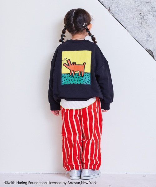 Keith Haring(キース・ヘリング)の「【Keith Haring /キースへリング】別注プリントトレーナー(スウェット・キッズ・ブラック/オフホワイト/マスタード/パープル・80/90/95/100/110/120/130/140/150)」の9枚目の写真