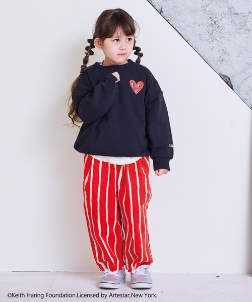 Keith Haring(キース・ヘリング)の「【Keith Haring /キースへリング】別注プリントトレーナー(スウェット・キッズ・ブラック/オフホワイト/マスタード/パープル・80/90/95/100/110/120/130/140/150)」の5枚目の写真