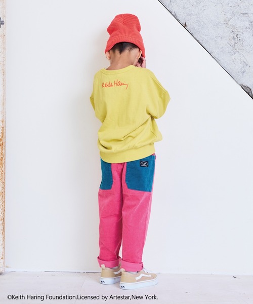 Keith Haring(キース・ヘリング)の「【Keith Haring /キースへリング】別注プリントトレーナー(スウェット・キッズ・ブラック/オフホワイト/マスタード/パープル・80/90/95/100/110/120/130/140/150)」の13枚目の写真