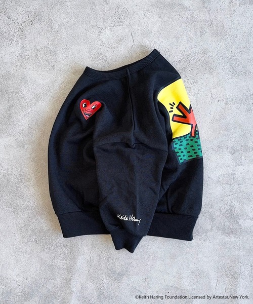 Keith Haring(キース・ヘリング)の「【Keith Haring /キースへリング】別注プリントトレーナー(スウェット・キッズ・ブラック/オフホワイト/マスタード/パープル・80/90/95/100/110/120/130/140/150)」の18枚目の写真