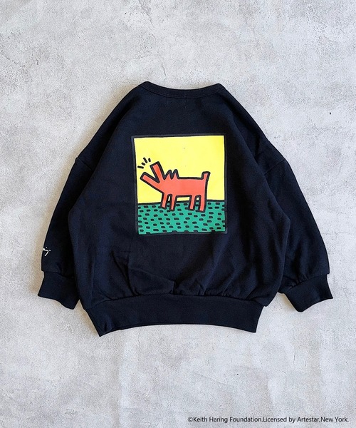 Keith Haring(キース・ヘリング)の「【Keith Haring /キースへリング】別注プリントトレーナー(スウェット・キッズ・ブラック/オフホワイト/マスタード/パープル・80/90/95/100/110/120/130/140/150)」の17枚目の写真
