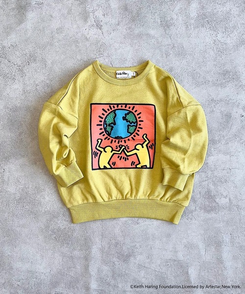 Keith Haring(キース・ヘリング)の「【Keith Haring /キースへリング】別注プリントトレーナー(スウェット・キッズ・ブラック/オフホワイト/マスタード/パープル・80/90/95/100/110/120/130/140/150)」の19枚目の写真