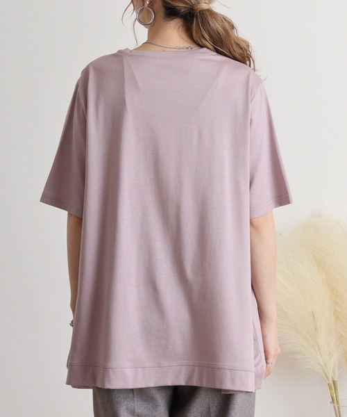 セール】BRODIAEA フラワー線画プリント 極サラTシャツ（Tシャツ