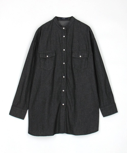 Grand PARK(グランドパーク)の「ウエスタン風 ノーカラーデニムシャツ(シャツ/ブラウス・レディース・ブラック/ブルー/ワンウォッシュ・FREE)」の22枚目の写真