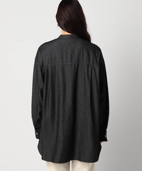 Grand PARK(グランドパーク)の「ウエスタン風 ノーカラーデニムシャツ(シャツ/ブラウス・レディース・ブラック/ブルー/ワンウォッシュ・FREE)」の12枚目の写真