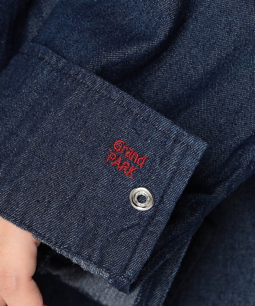Grand PARK(グランドパーク)の「ウエスタン風 ノーカラーデニムシャツ(シャツ/ブラウス・レディース・ブラック/ブルー/ワンウォッシュ・FREE)」の19枚目の写真
