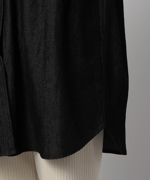 Grand PARK(グランドパーク)の「ウエスタン風 ノーカラーデニムシャツ(シャツ/ブラウス・レディース・ブラック/ブルー/ワンウォッシュ・FREE)」の20枚目の写真