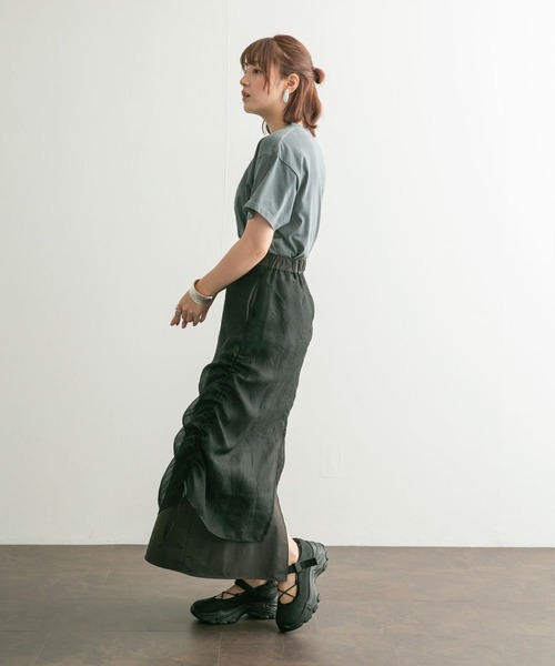 KBF（ケイビーエフ）の「シアーレイヤードスカート（スカート・レディース・ブラック/グレー・ONE）」の8枚目の写真