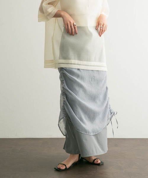 KBF（ケイビーエフ）の「シアーレイヤードスカート（スカート・レディース・ブラック/グレー・ONE）」の10枚目の写真