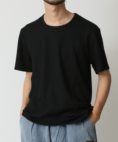 ARCADE（アーケード）の「選べる首元 サーマル素材 ワッフル クルーネック＆ヘンリーネック　半袖Tシャツ（Tシャツ/カットソー・メンズ・カーキ系1/ブラック系1/ブラック系2/ホワイト系1/ホワイト系2/グレー系2・M/L/LL）」の12枚目の写真