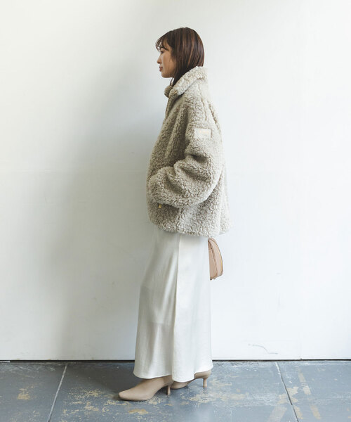 Noble（ノーブル）の「《追加》ナローAラインサテンスカート（スカート・レディース・ブラウン/ベージュ/ホワイト・FREE）」の10枚目の写真