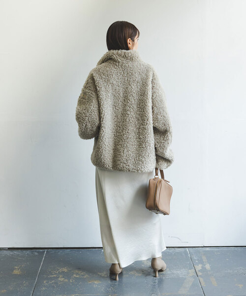 Noble（ノーブル）の「《追加》ナローAラインサテンスカート（スカート・レディース・ブラウン/ベージュ/ホワイト・FREE）」の11枚目の写真