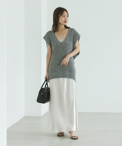 Noble（ノーブル）の「《追加》ナローAラインサテンスカート（スカート・レディース・ブラウン/ベージュ/ホワイト・FREE）」の13枚目の写真