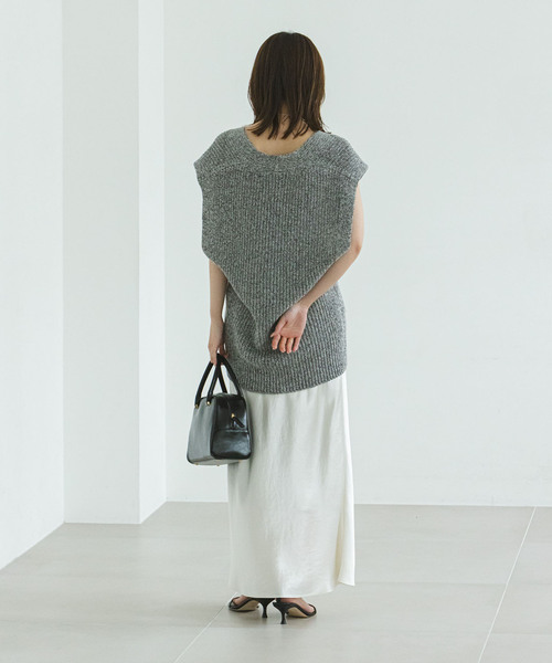 Noble（ノーブル）の「《追加》ナローAラインサテンスカート（スカート・レディース・ブラウン/ベージュ/ホワイト・FREE）」の14枚目の写真