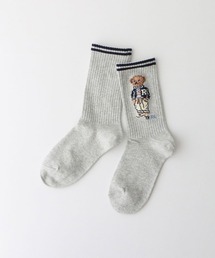 POLO RALPH LAUREN レディース オーガニックコットン混 スポーツプレッピーベア クルーソックス 03207456