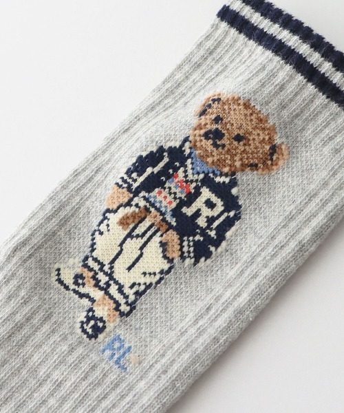 POLO RALPH LAUREN(ポロ ラルフ ローレン)の「POLO RALPH LAUREN レディース オーガニックコットン混 スポーツプレッピーベア クルーソックス 03207456(ソックス/靴下・レディース・ネイビー/レッド/ライトグレー/オフホワイト・23-25cm)」の5枚目の写真