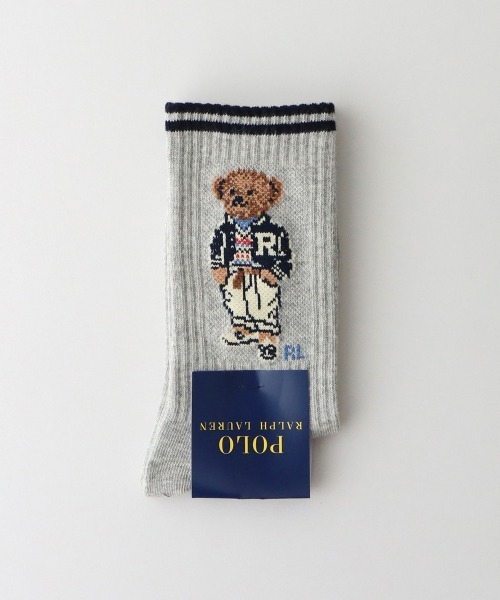 POLO RALPH LAUREN(ポロ ラルフ ローレン)の「POLO RALPH LAUREN レディース オーガニックコットン混 スポーツプレッピーベア クルーソックス 03207456(ソックス/靴下・レディース・ネイビー/レッド/ライトグレー/オフホワイト・23-25cm)」の6枚目の写真